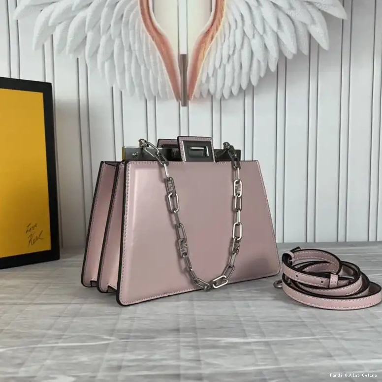 Mini Cut Bag Fendi Cherry Leather In Calf Peekaboo 0429